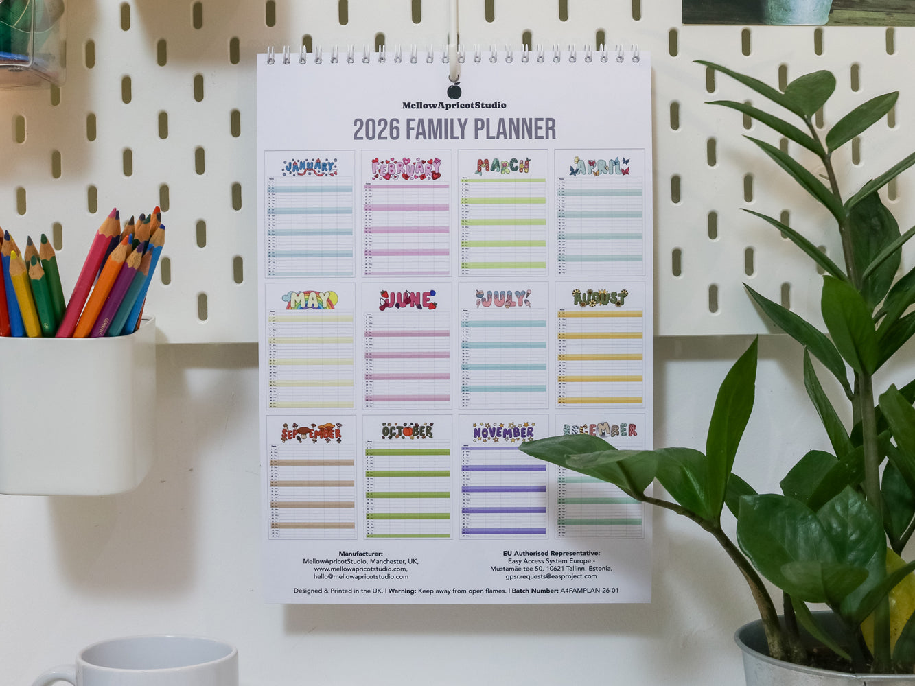 2026 Colourful Family Planner | A4 & A3