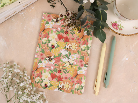 A5 Handmade Notebook with Spring Meadow Design