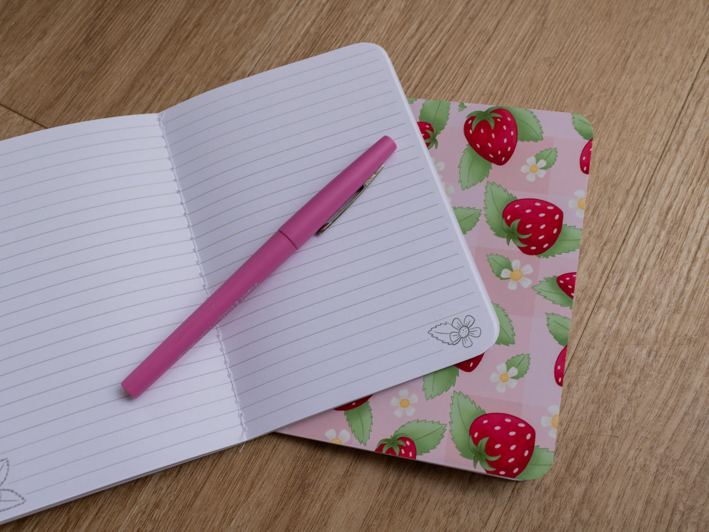 A6 Handmade Notebook with Strawberry Design