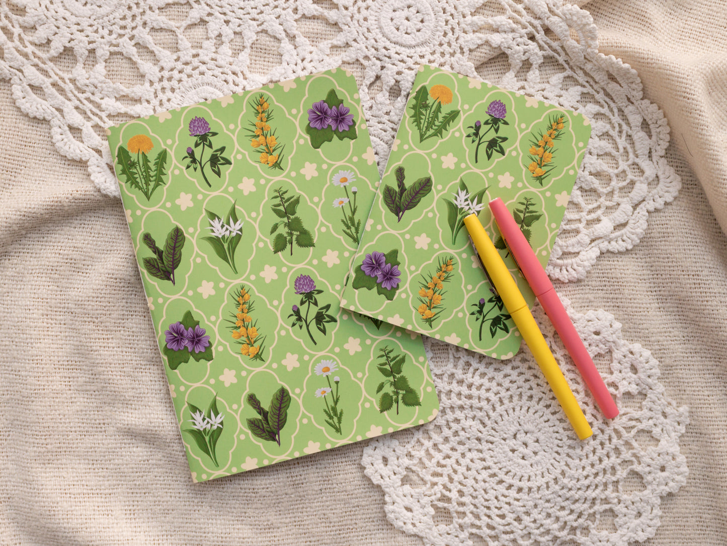 A5 & A6 Handmade Notebook with Spring Foraging Design