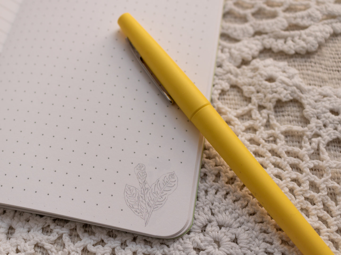 A6 Handmade Notebook with Spring Foraging Design - Dot Grid Inner Pages