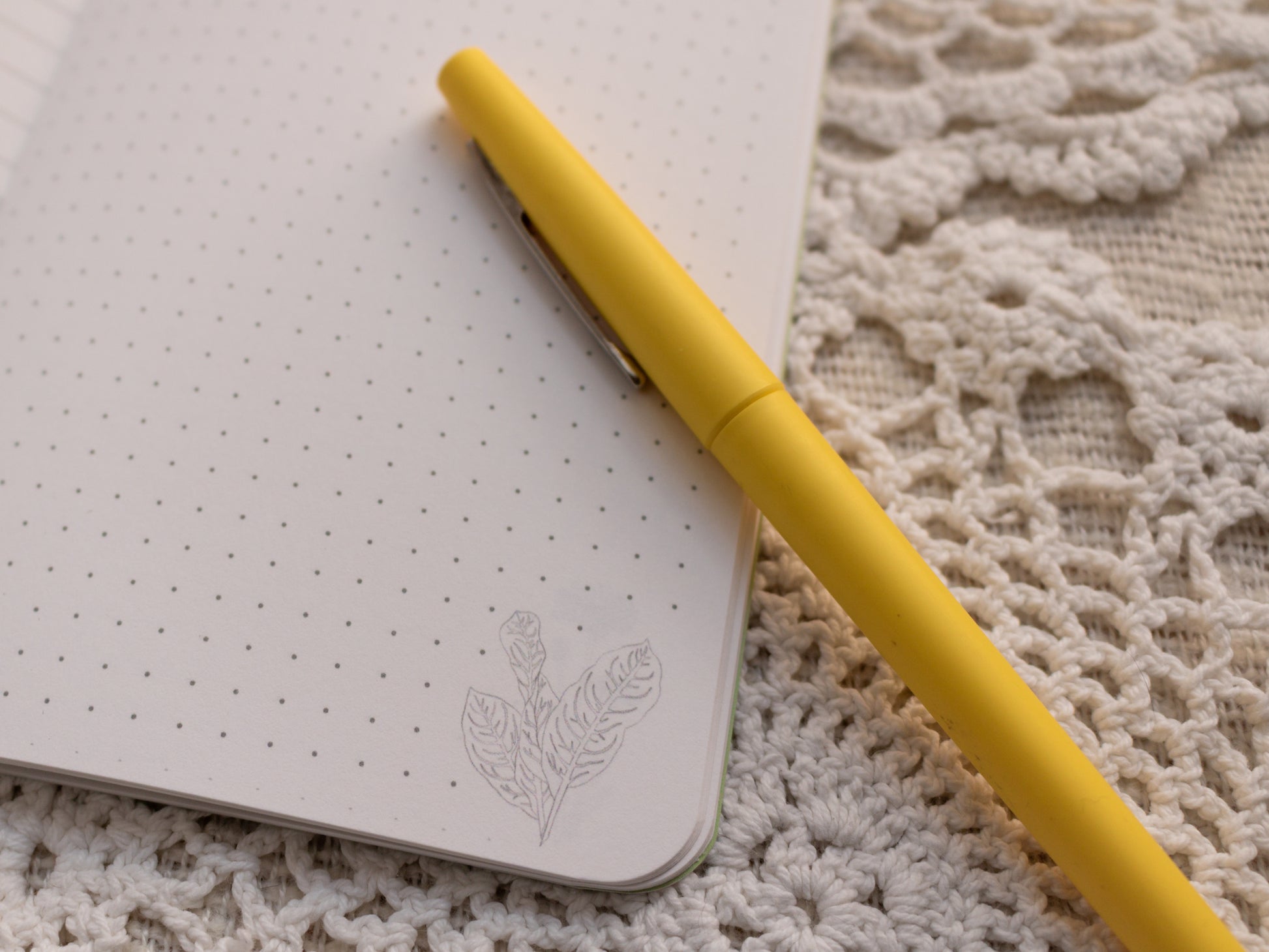 A6 Handmade Notebook with Spring Foraging Design - Dot Grid Inner Pages