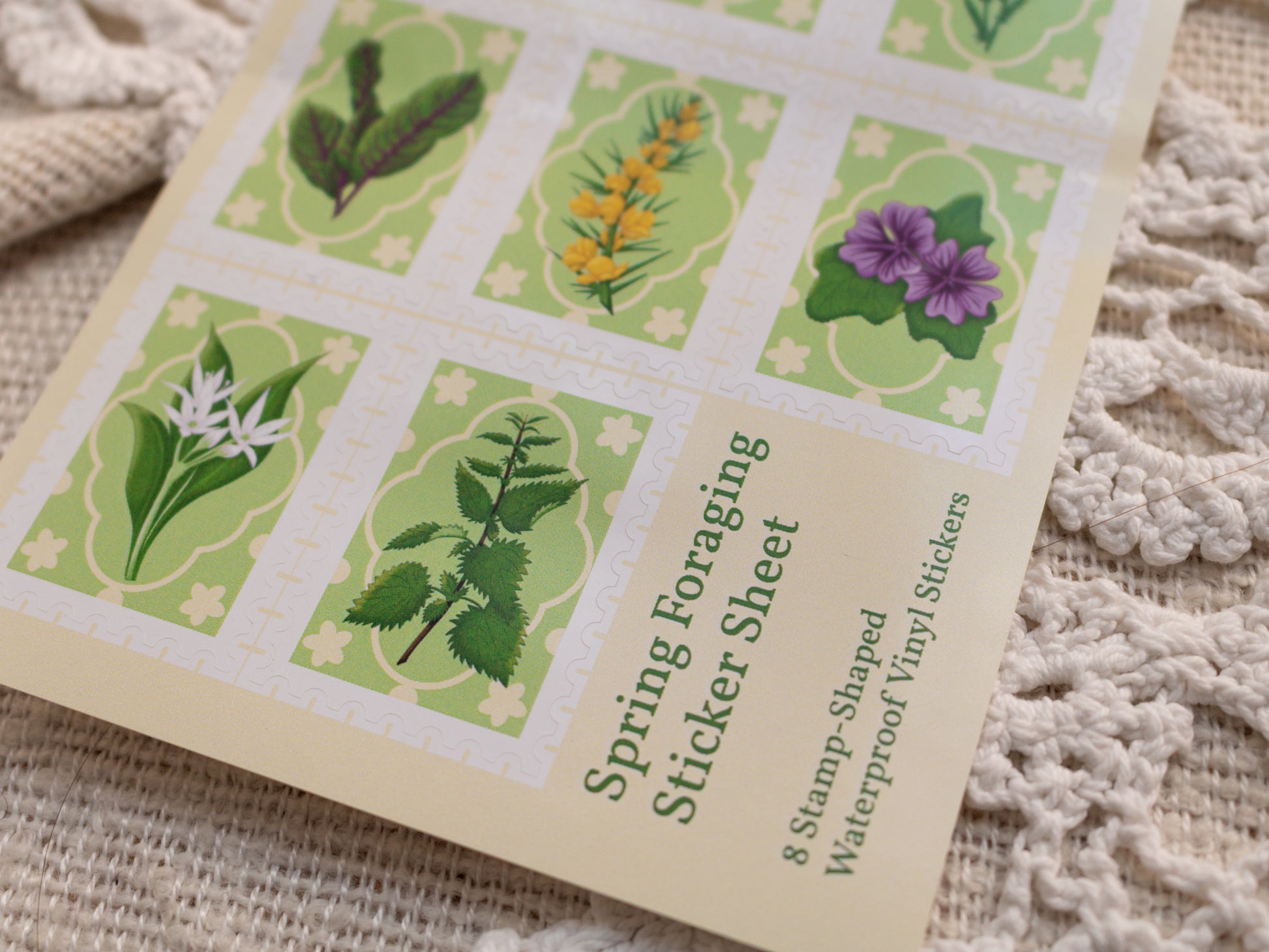 Sticker Sheet - Spring Foraging - close up