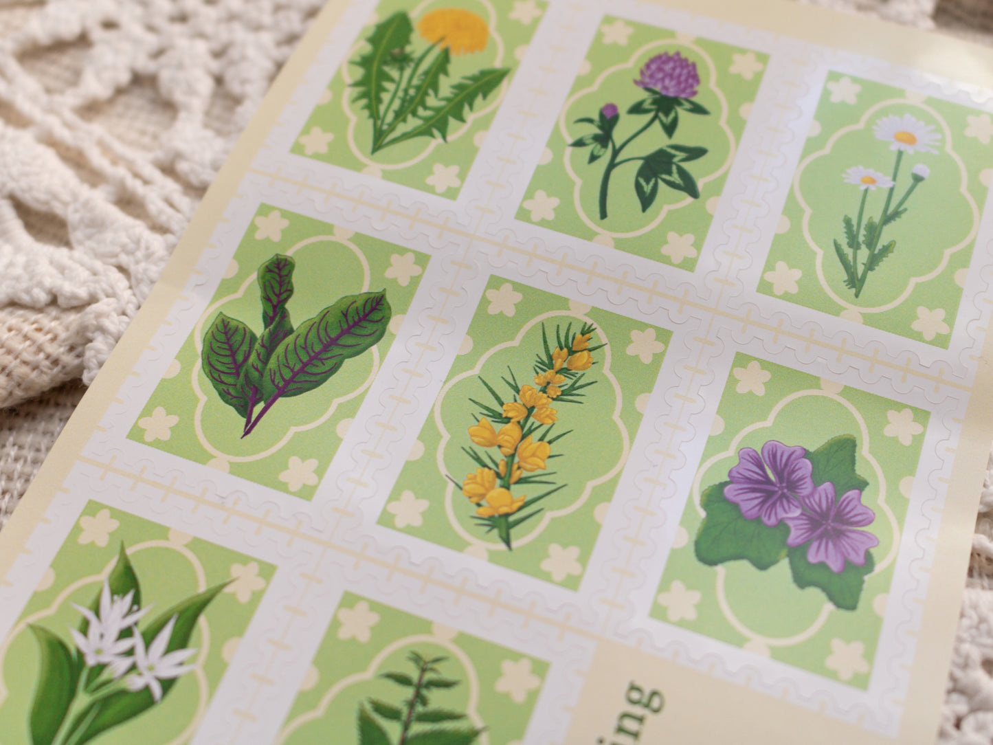 Sticker Sheet - Spring Foraging - close-up