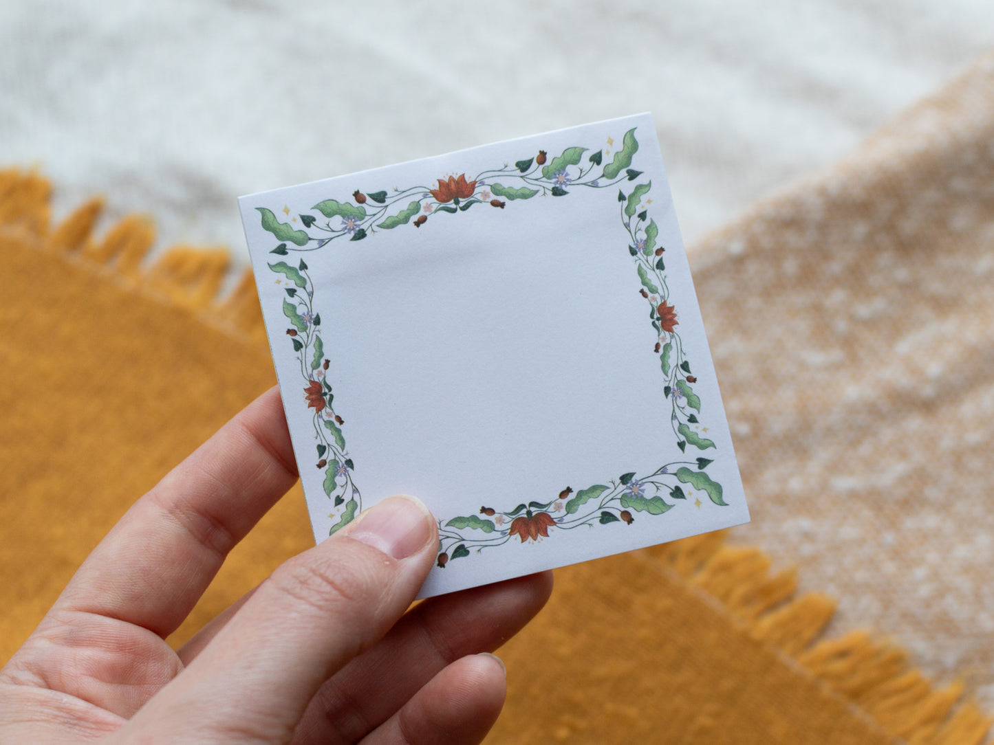 Floral Pattern Sticky Notes held in hand