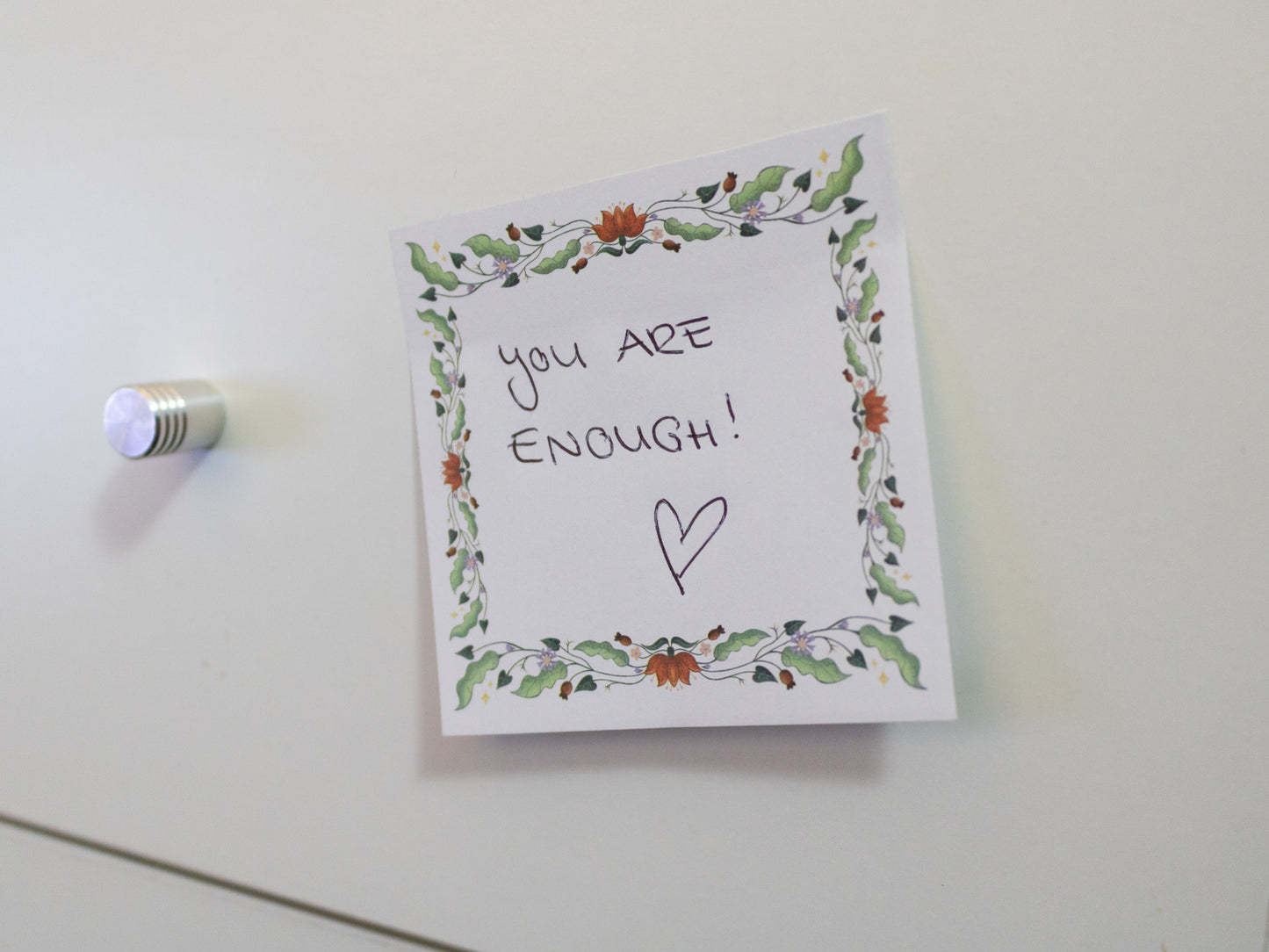 Floral Pattern Sticky Notes with note