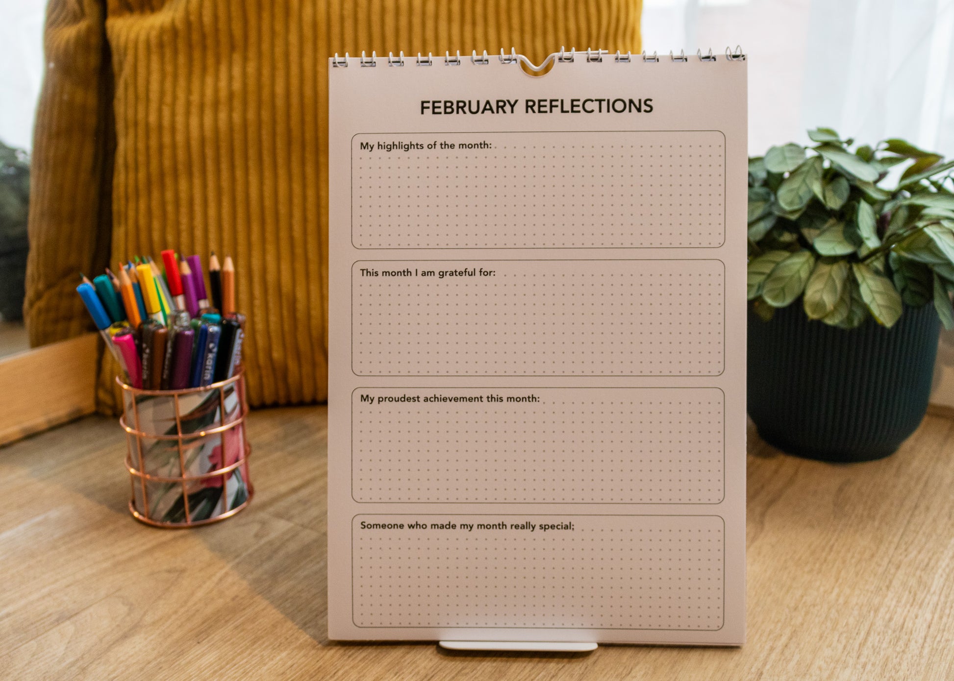 12-Month Colouring Habit Tracker by MellowApricotStudio - February journal page