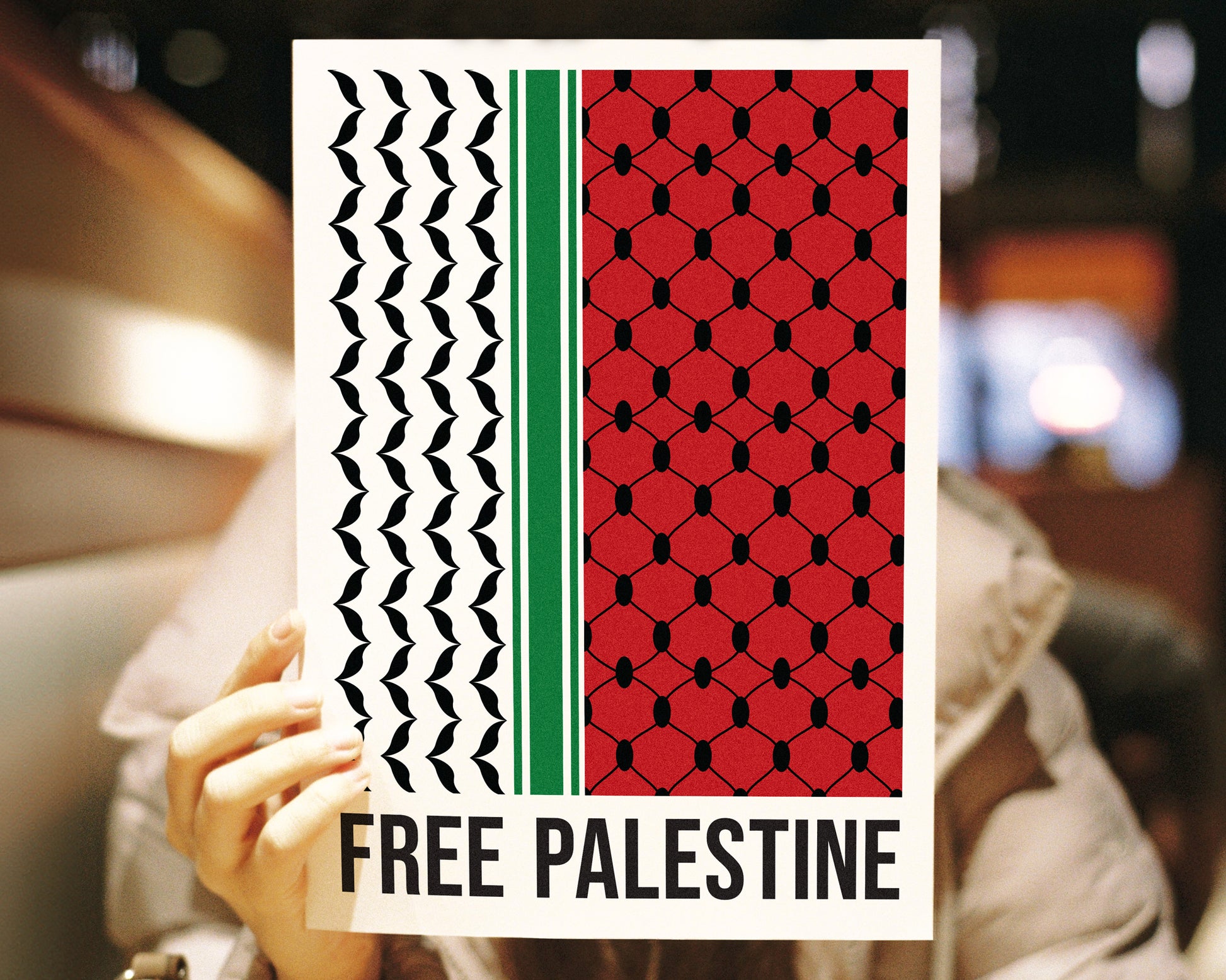 Free Palestine Wall Art - A4 Held in Hand