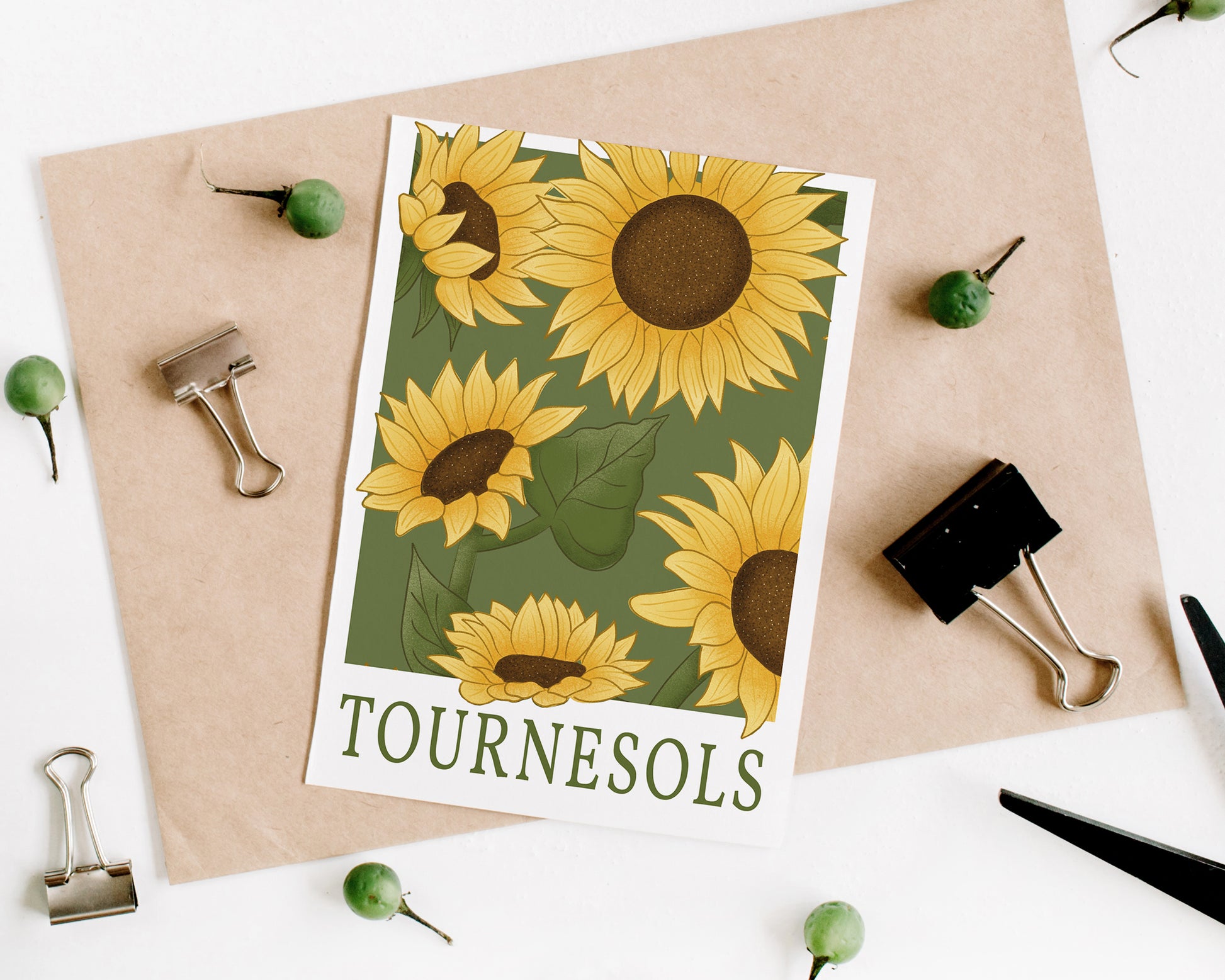 Sunflower Wall Art - Turnesols - A5 print
