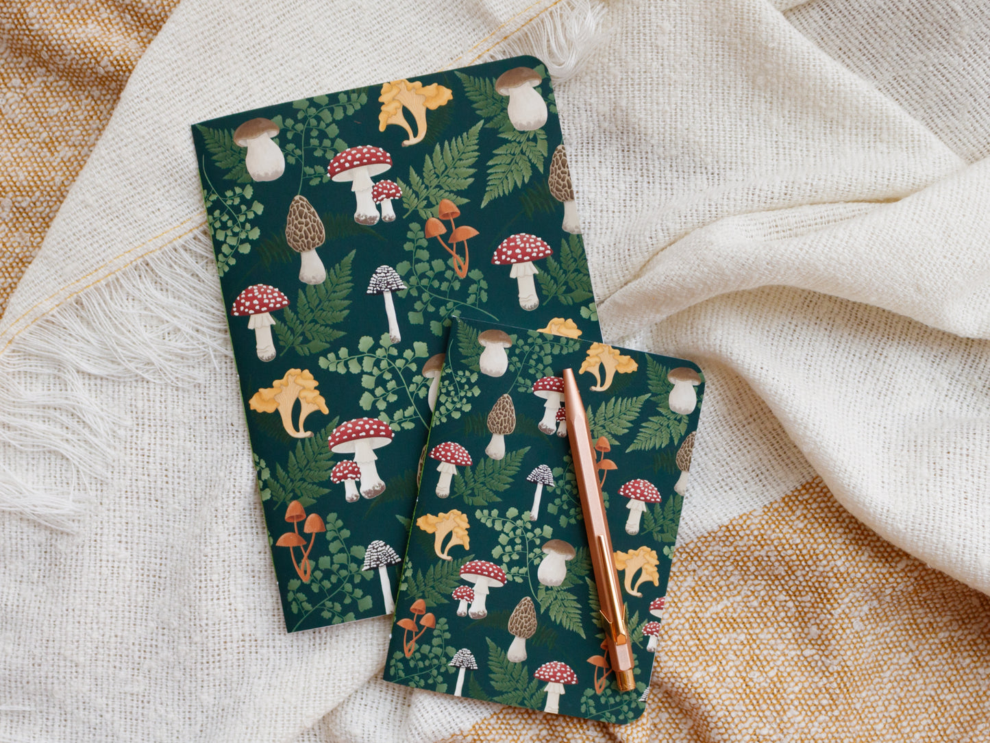 A6 and A5 Mushroom and Fern Notebooks