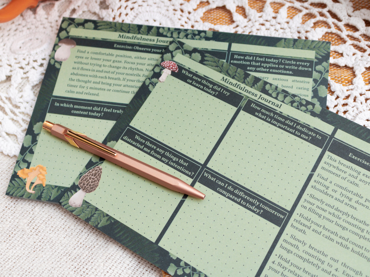 A5 Mindfulness Journal With Mushroom Design