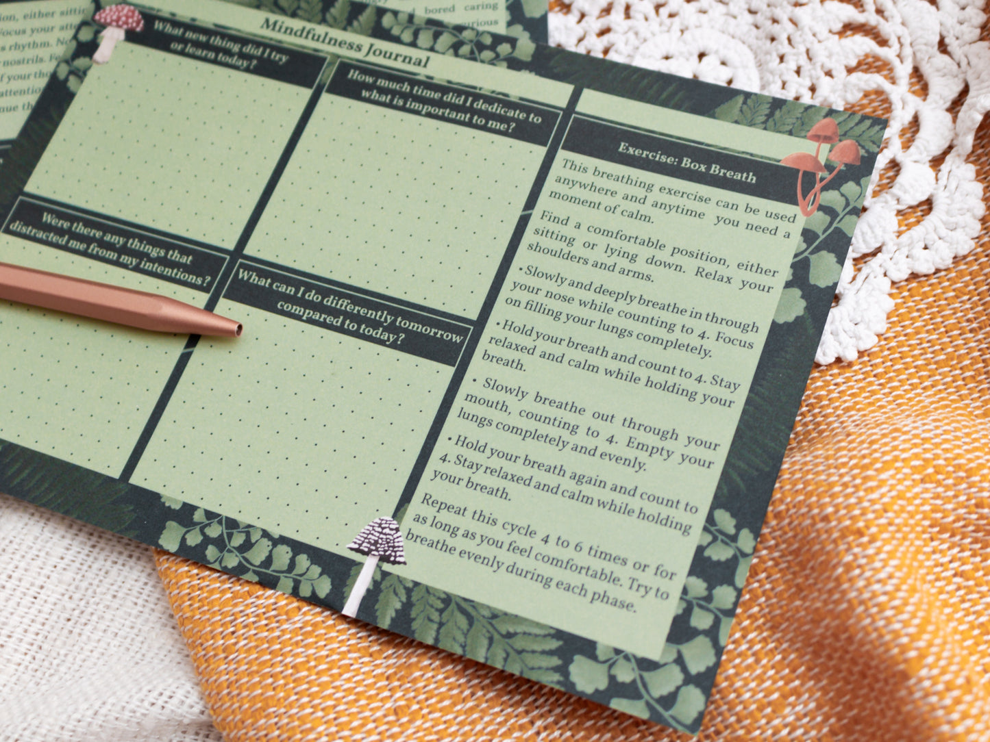 A5 Mindfulness Journal With Mushroom Design