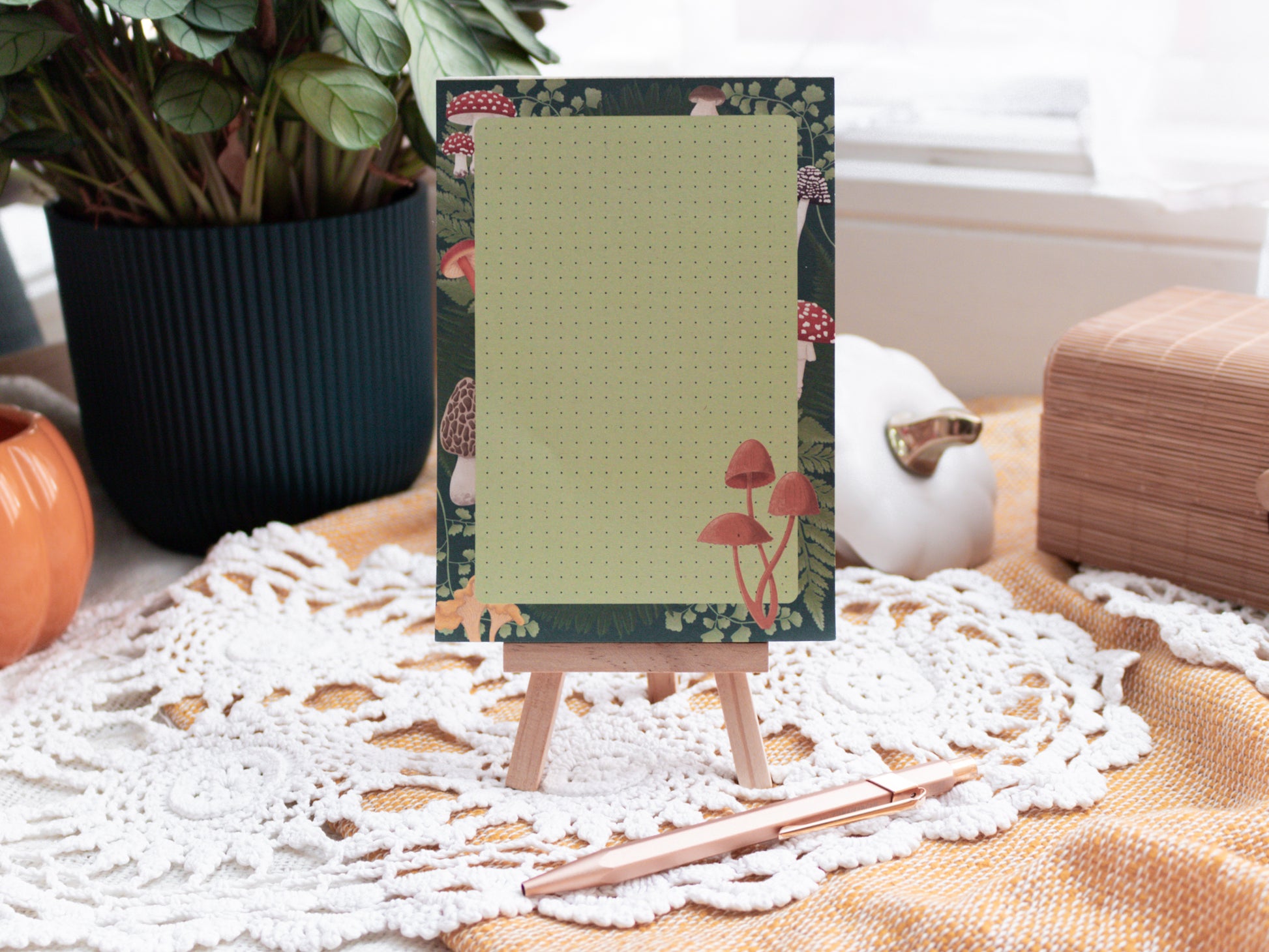 Mushroom and Fern A6 Notepad