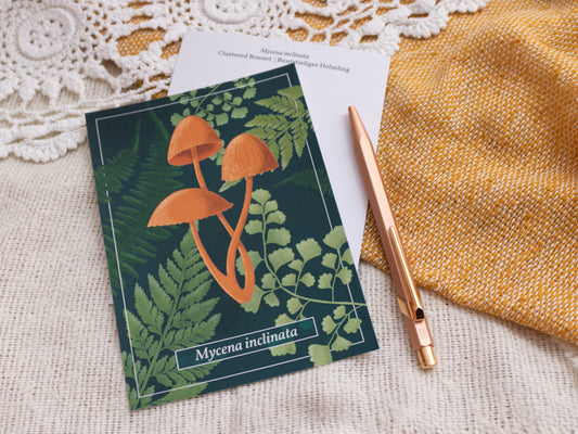 Clustered Bonnet Mushroom Postcard with Pen