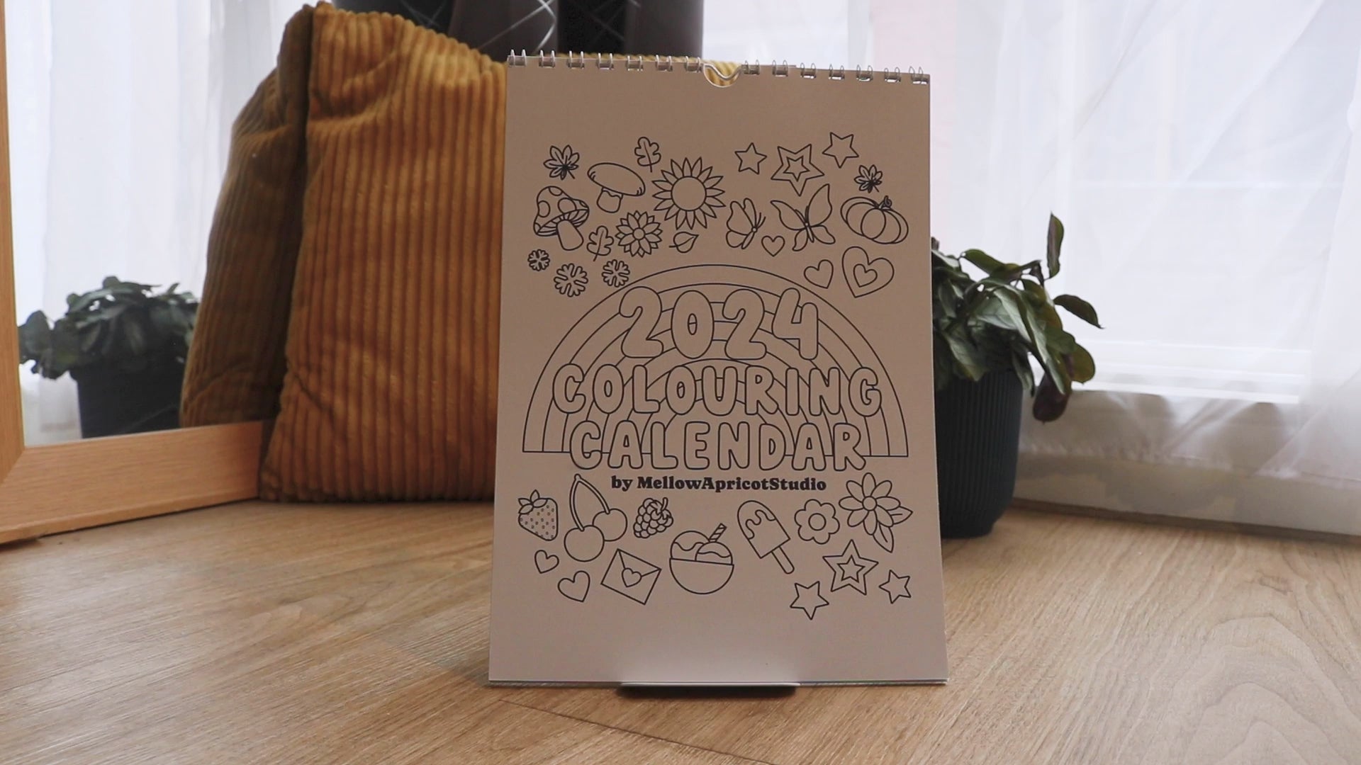 2024 Colouring Calendar by MellowApricotStudio - video flipping through all the pages