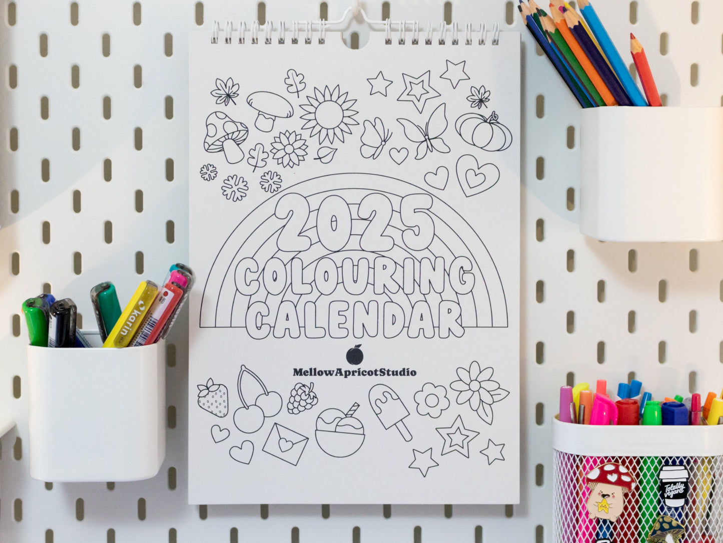 2025 Colouring Wall Calendar with Journal Prompts