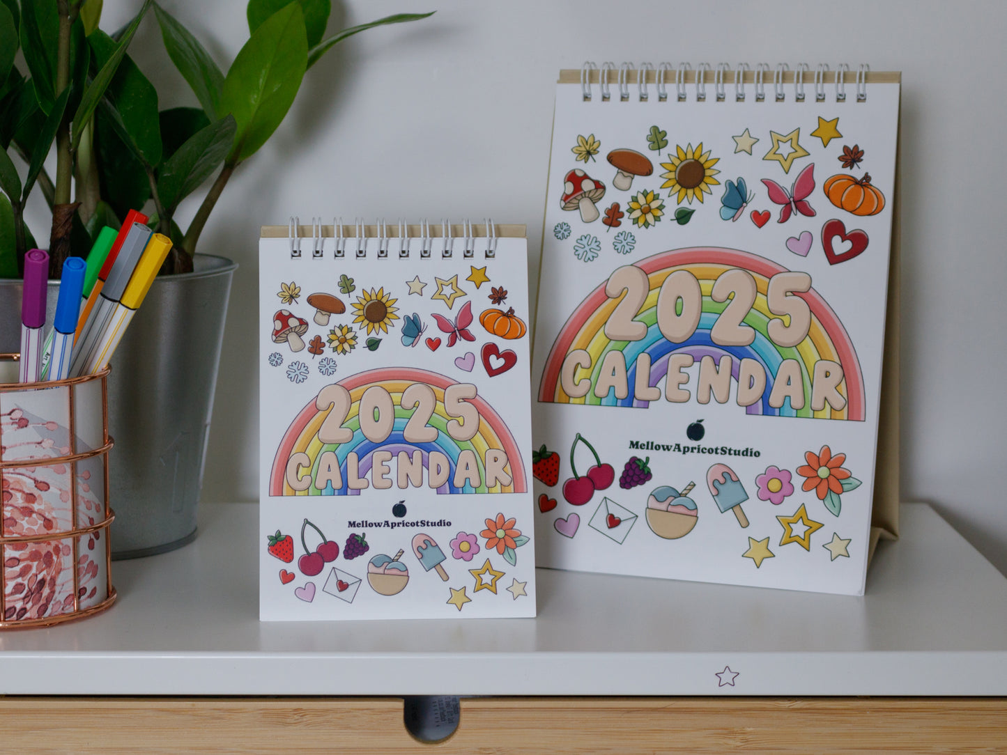 2025 Colourful Desk Calendars - Size A5 and A6 - Cover