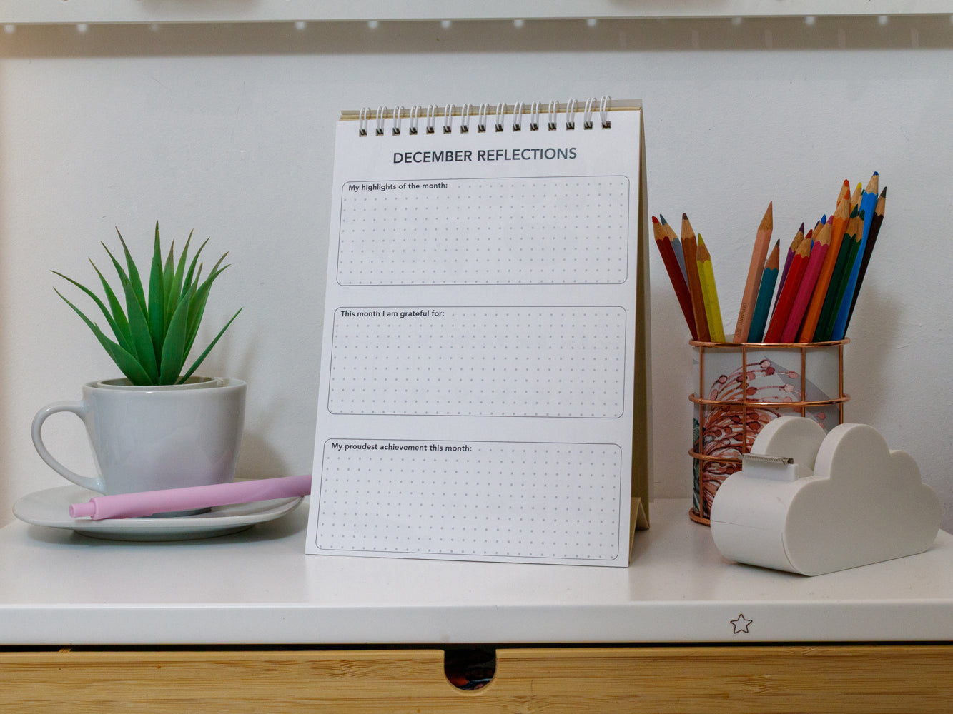 2026 A5 Colourful Desk Calendar with Journal Prompts - Journal Page