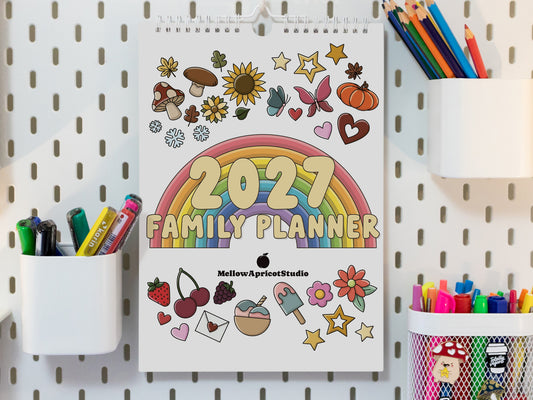 2027 Colourful A4 Family Planner