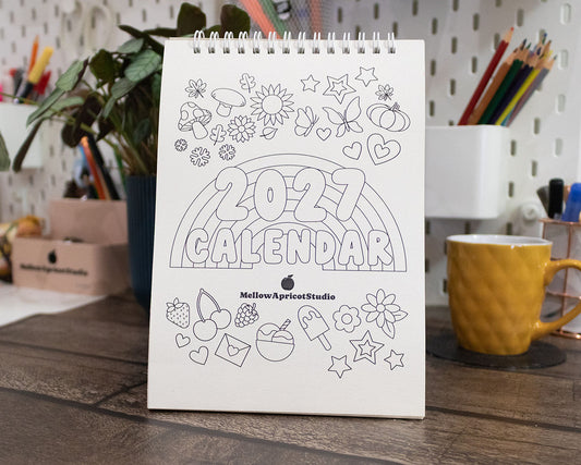 2027 Colouring Desk Calendar with Journal Prompts
