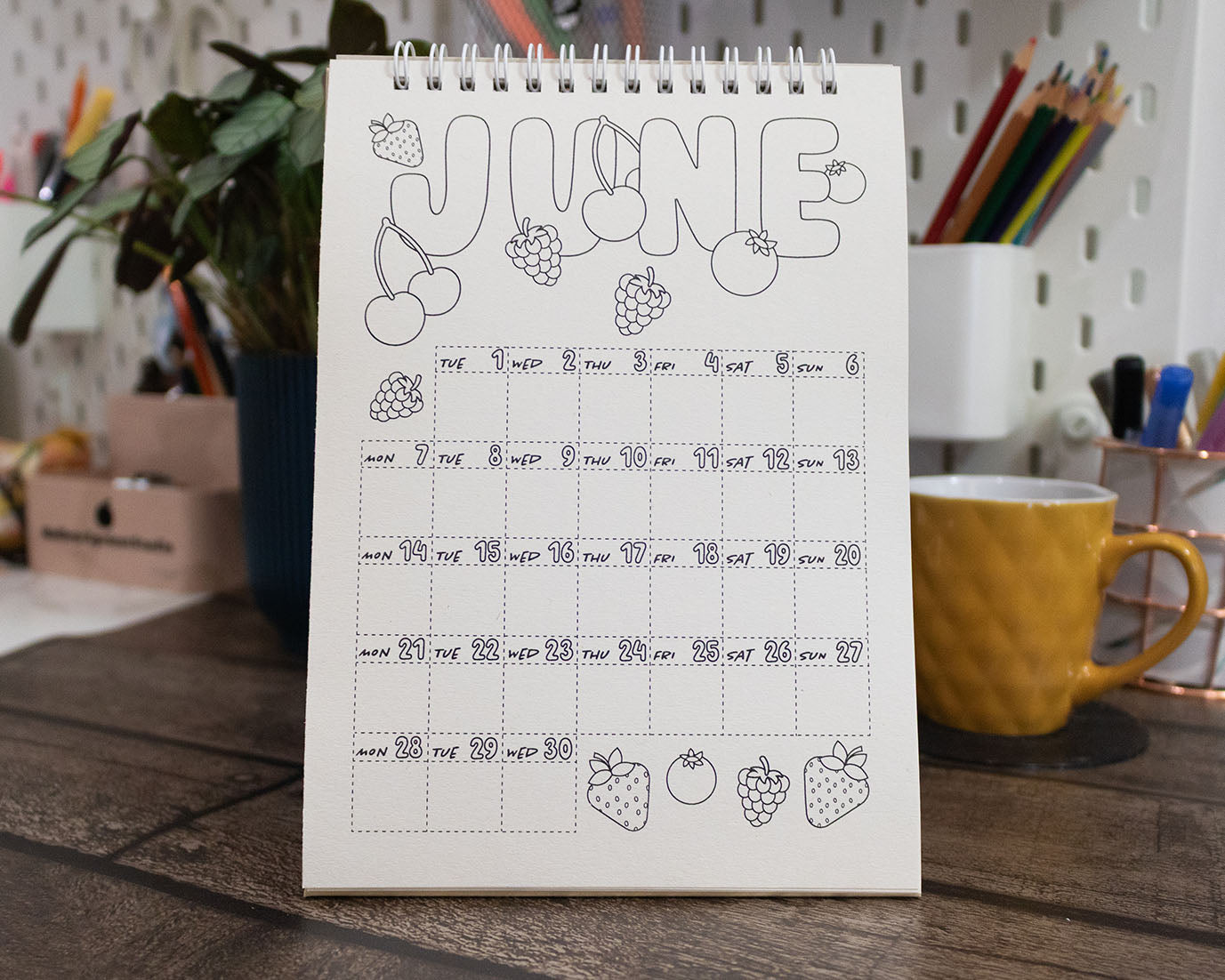 Personalised 2027 Colouring Desk Calendar with Journal Prompts