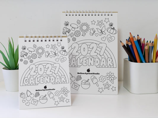 2027 Colouring Desk Calendar with Journal Prompts