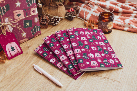 A5 Handmade Notebook with Cosy Winter Design