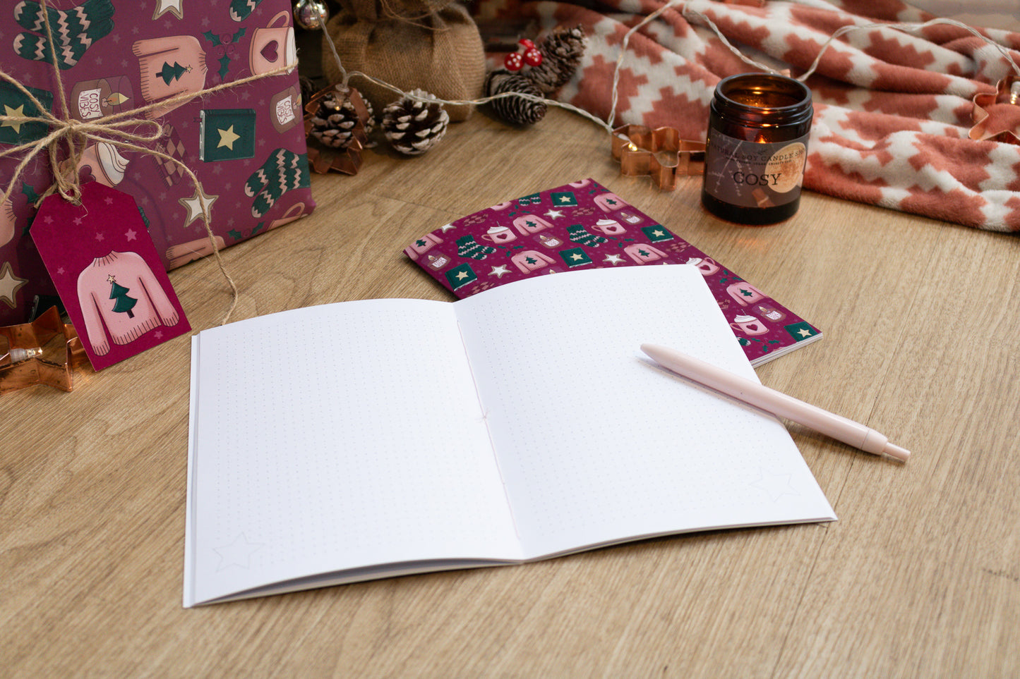 A5 Handmade Notebook with Cosy Winter Design