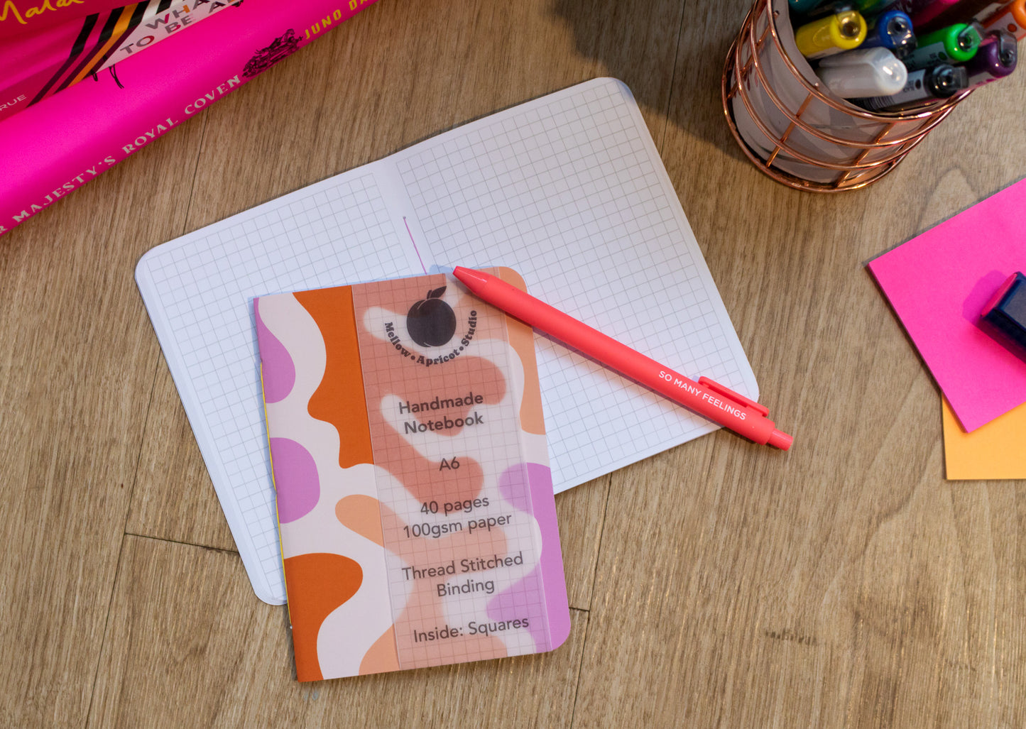 A6 Handmade Notebook with Abstract Design