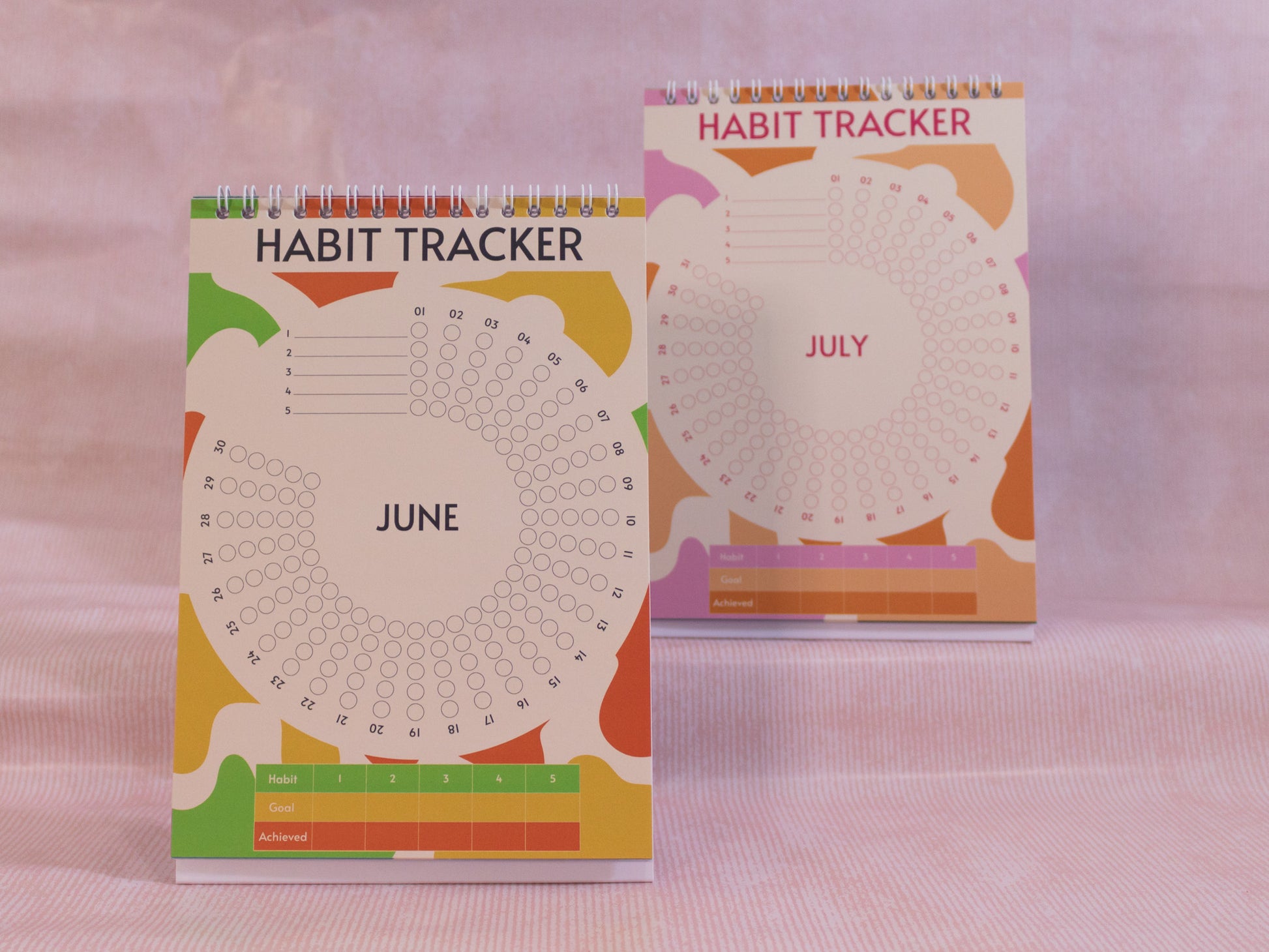 A5 Desk Habit Tracker - June and July