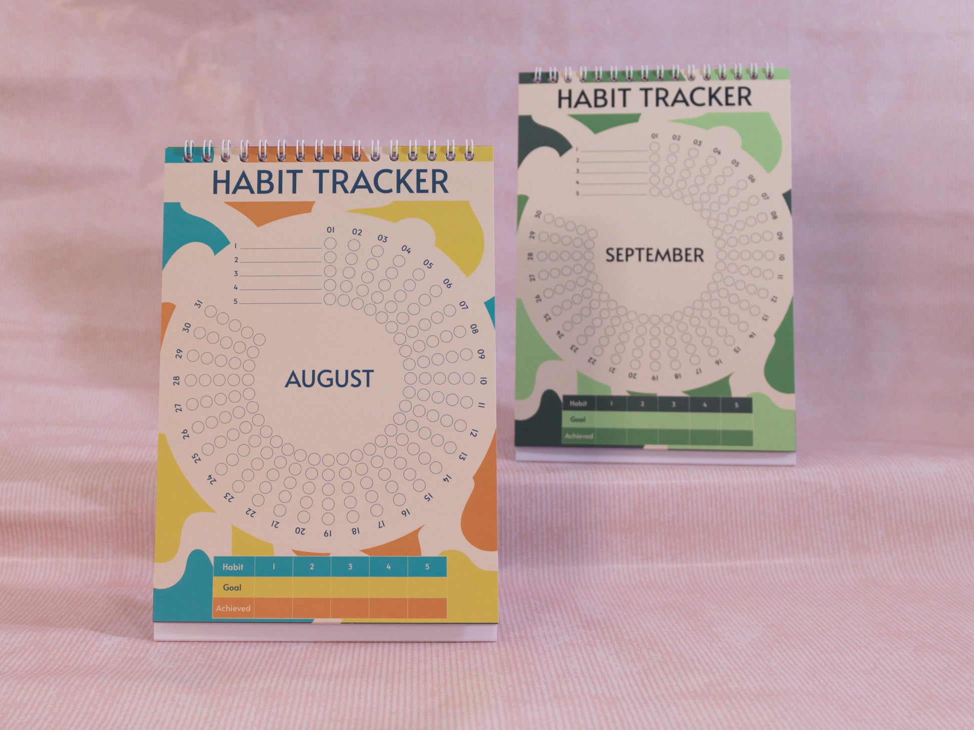 A5 Desk Habit Tracker - August and September