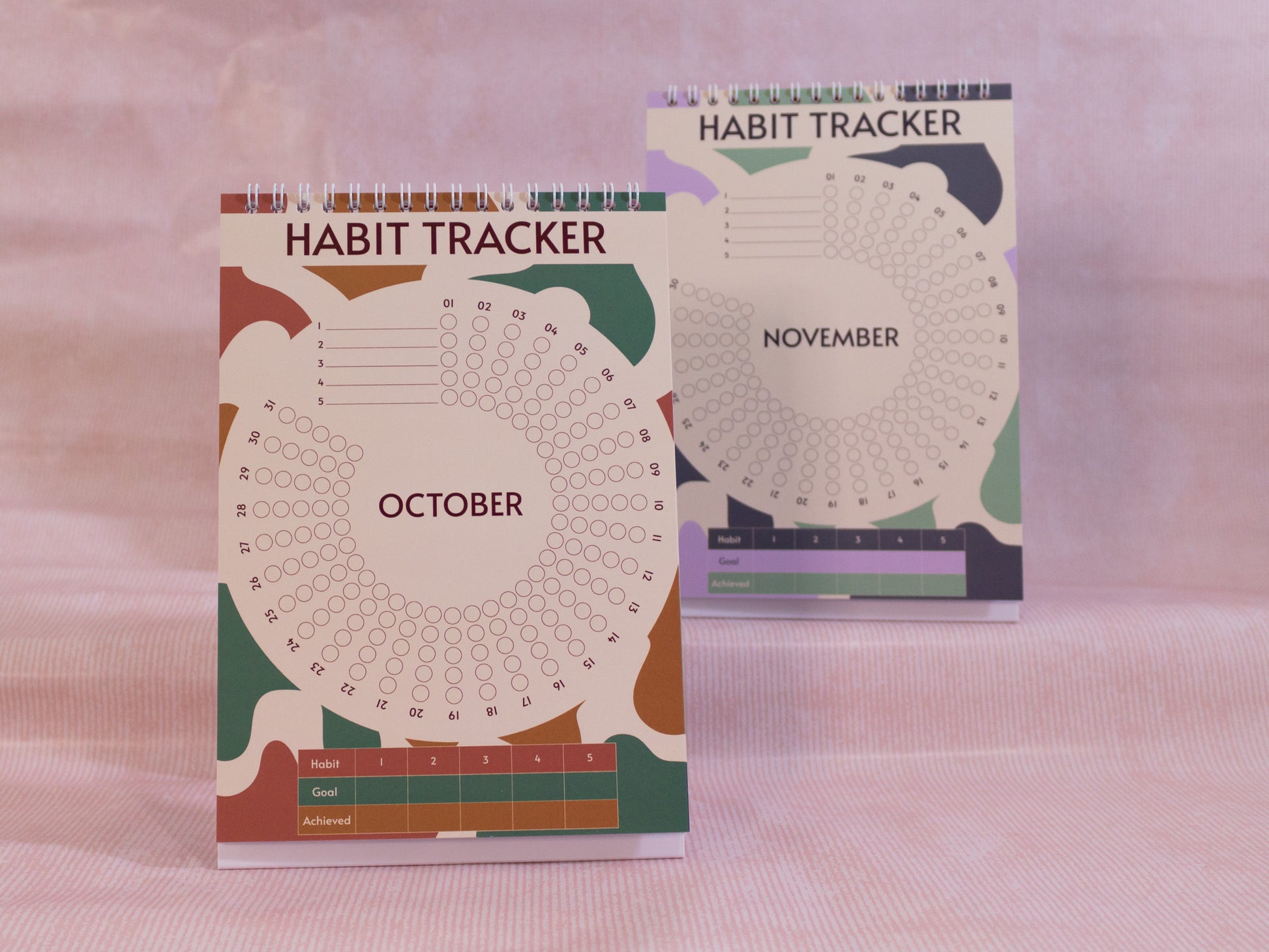 A5 Desk Habit Tracker - October and November