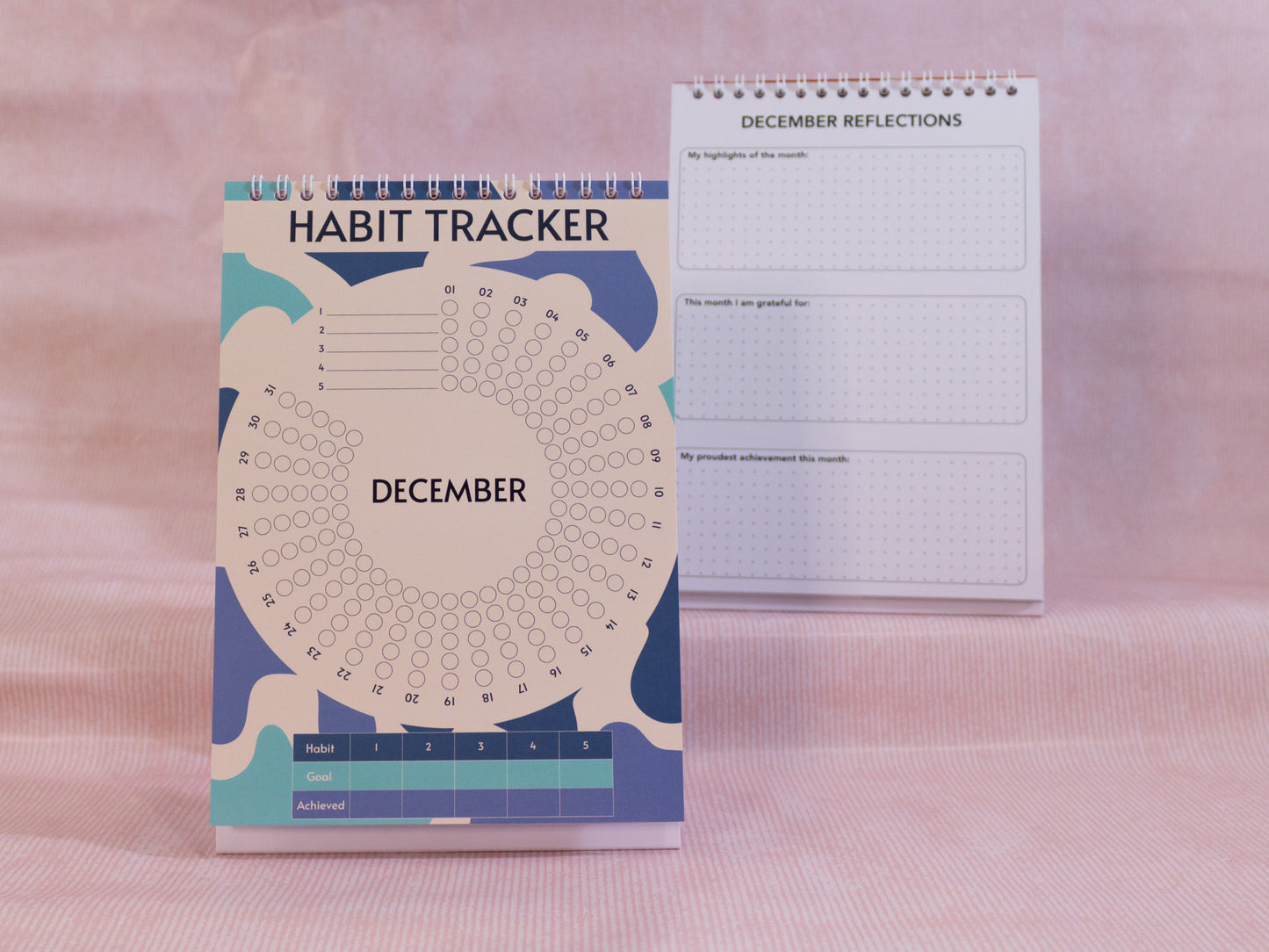 A5 Desk Habit Tracker - December Front and Back
