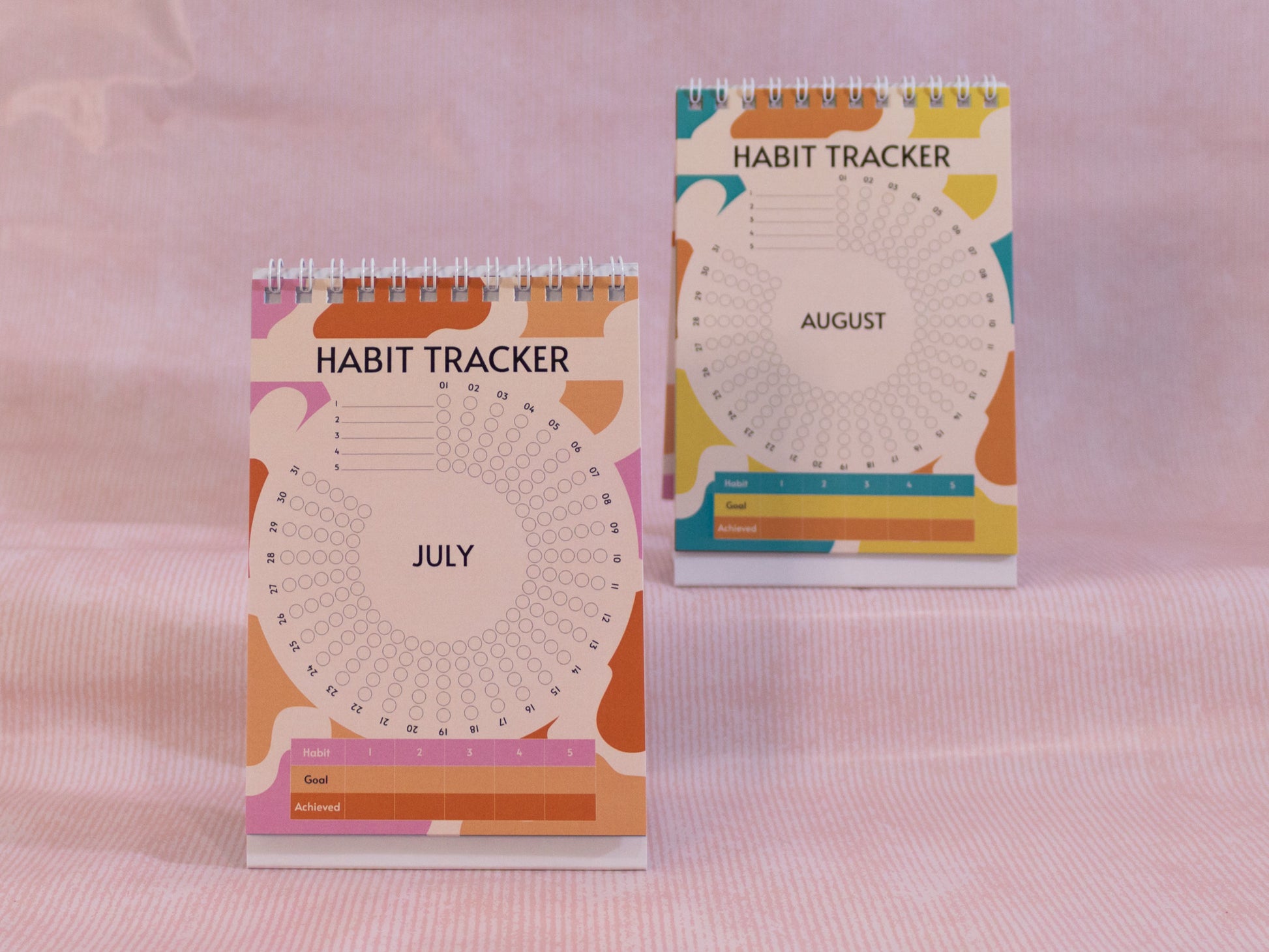A6 Mini Desk Habit Tracker - July and August