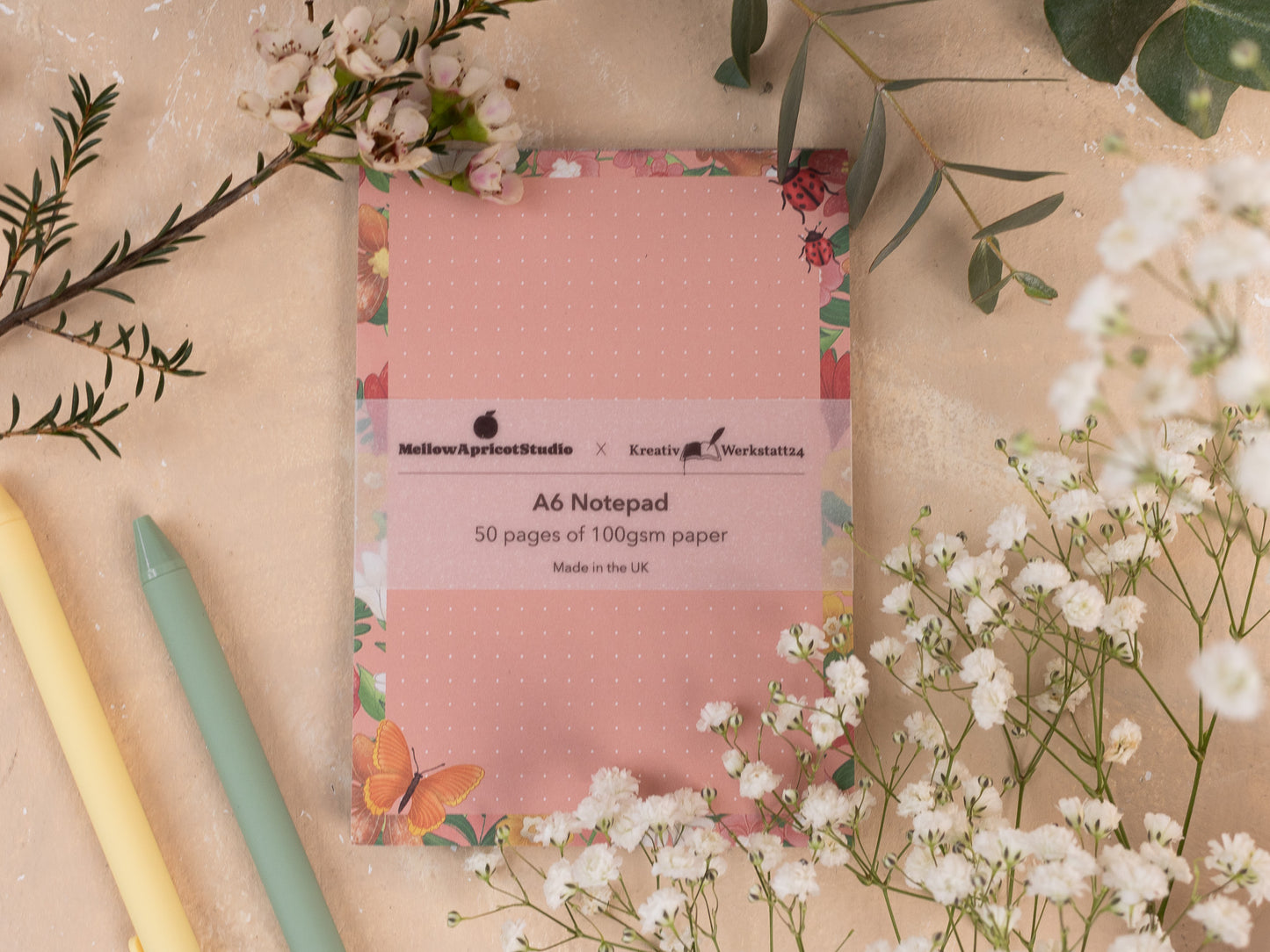 A6 Notepad With Spring Meadow Design
