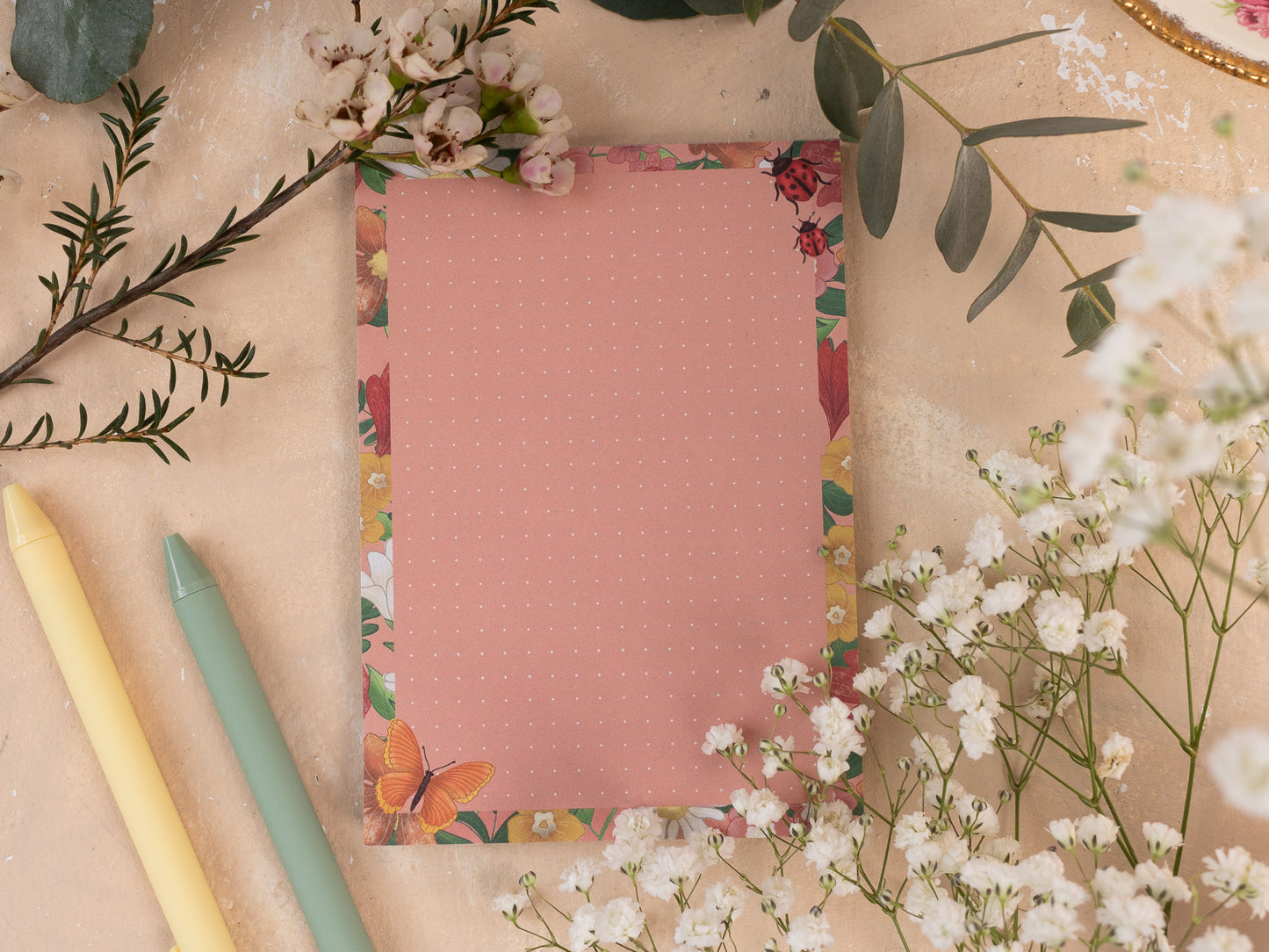 A6 Notepad With Spring Meadow Design