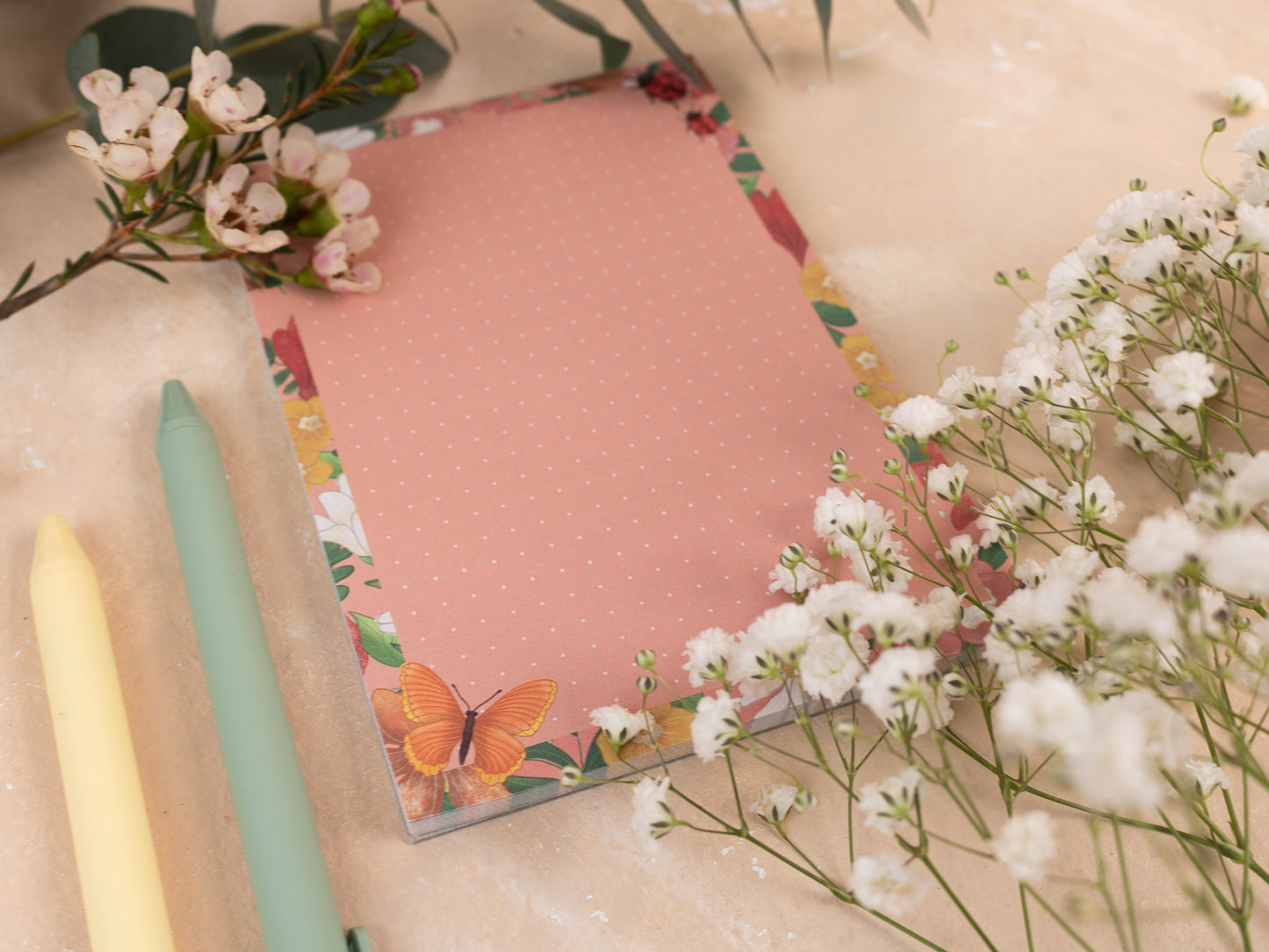 A6 Notepad With Spring Meadow Design