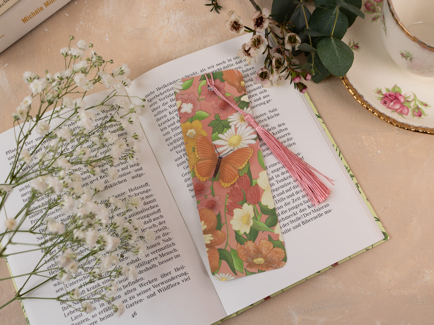 Spring Meadow Bookmark with Tassel