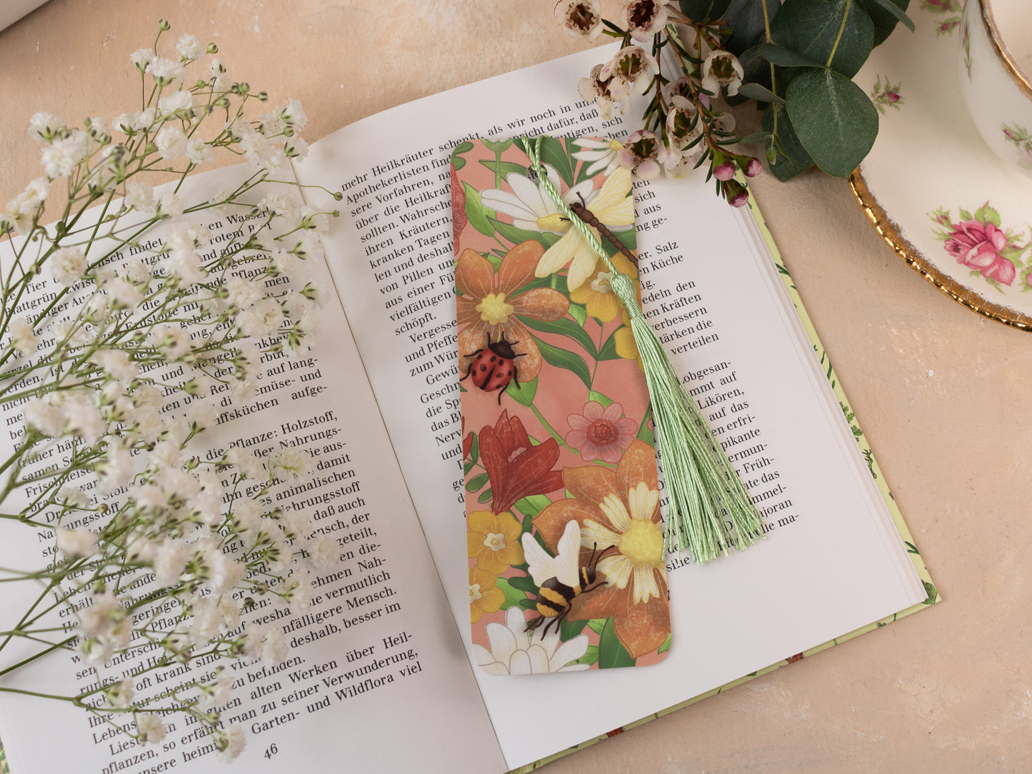 Spring Meadow Bookmark with Tassel