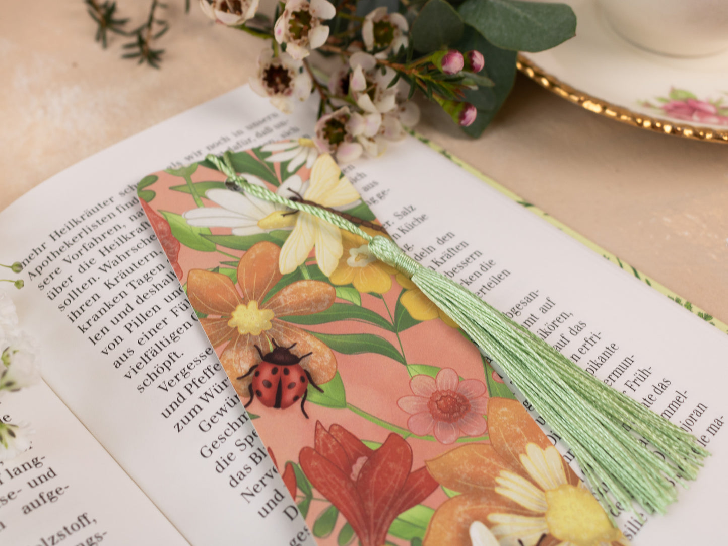 Spring Meadow Bookmark with Tassel