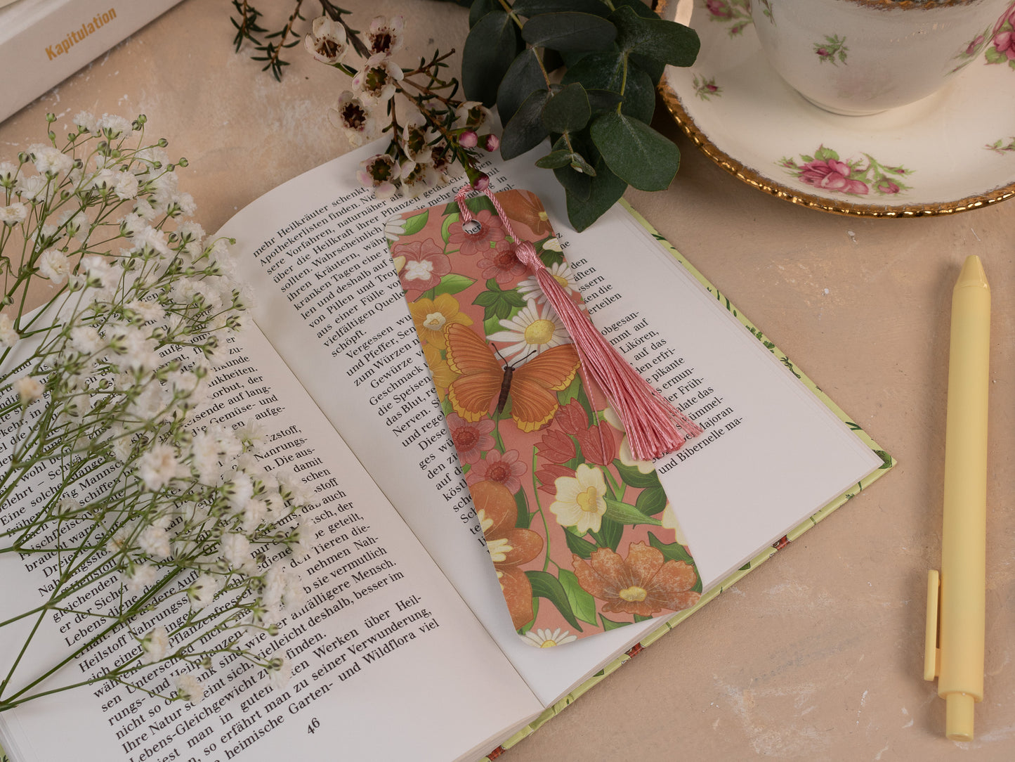 Spring Meadow Bookmark with Tassel