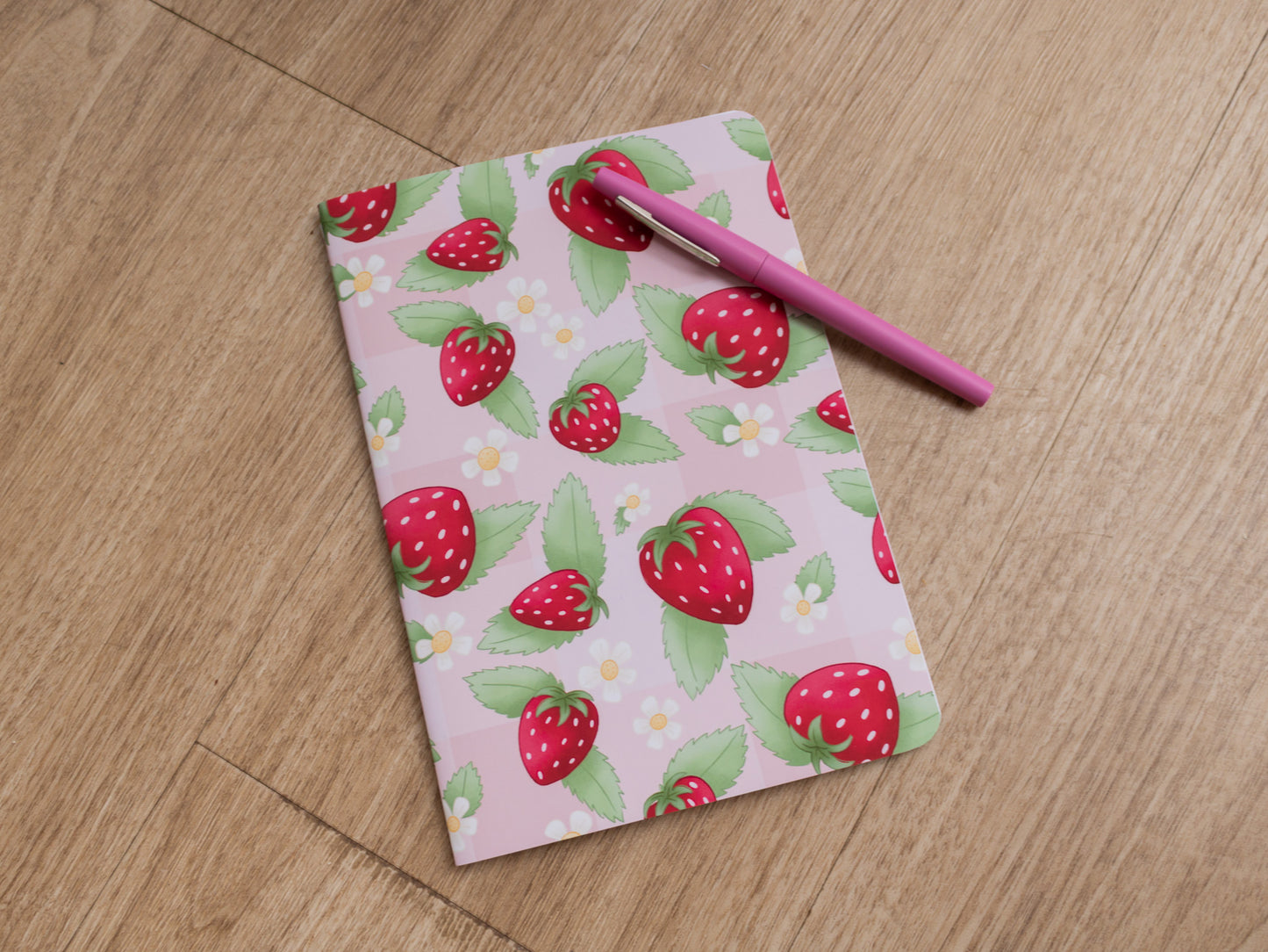 A5 Handmade Notebook with Strawberry Design