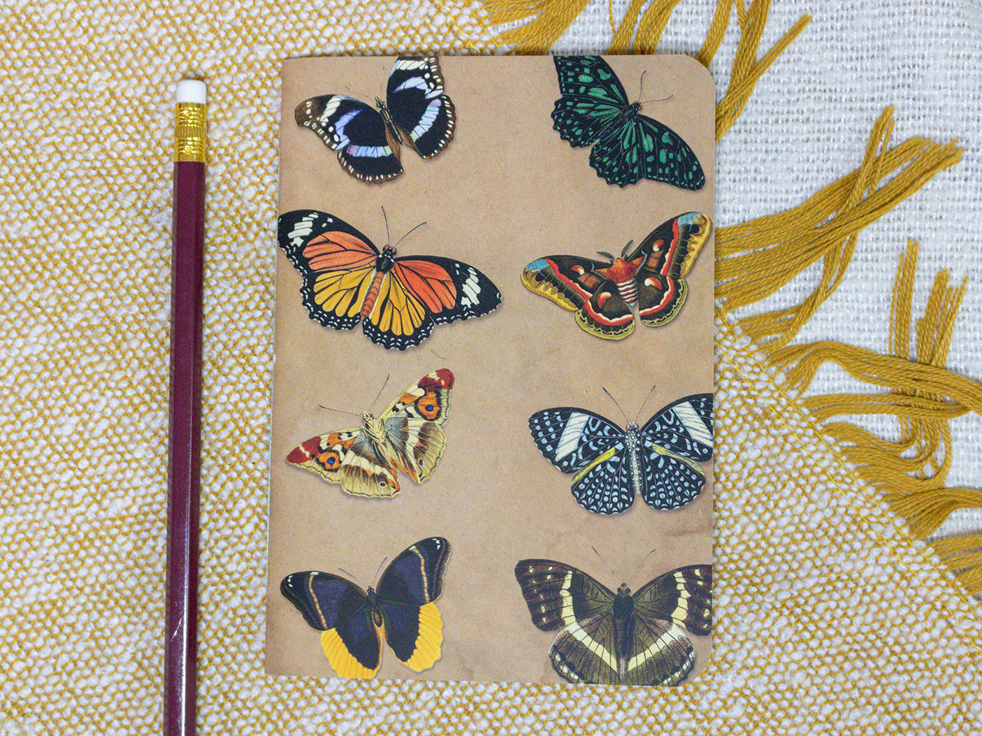 A6 Handmade Notebook with Vintage Butterfly Design