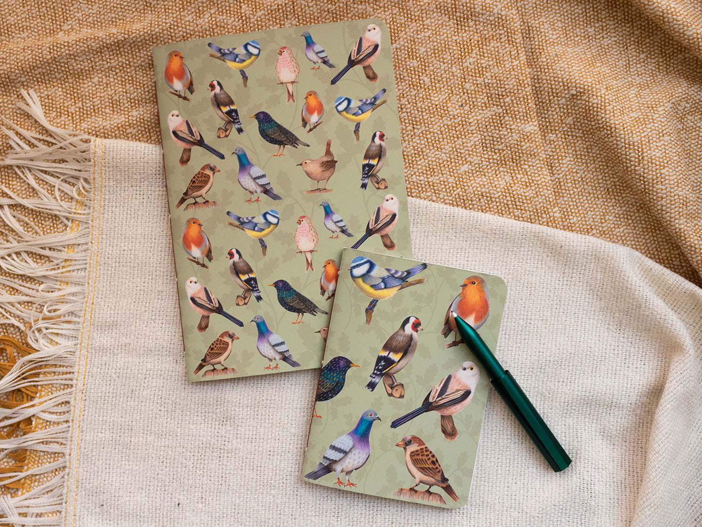 A5 Handmade Notebook with British Garden Bird Design