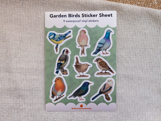 British Garden Birds - A6 Vinyl Sticker Sheet