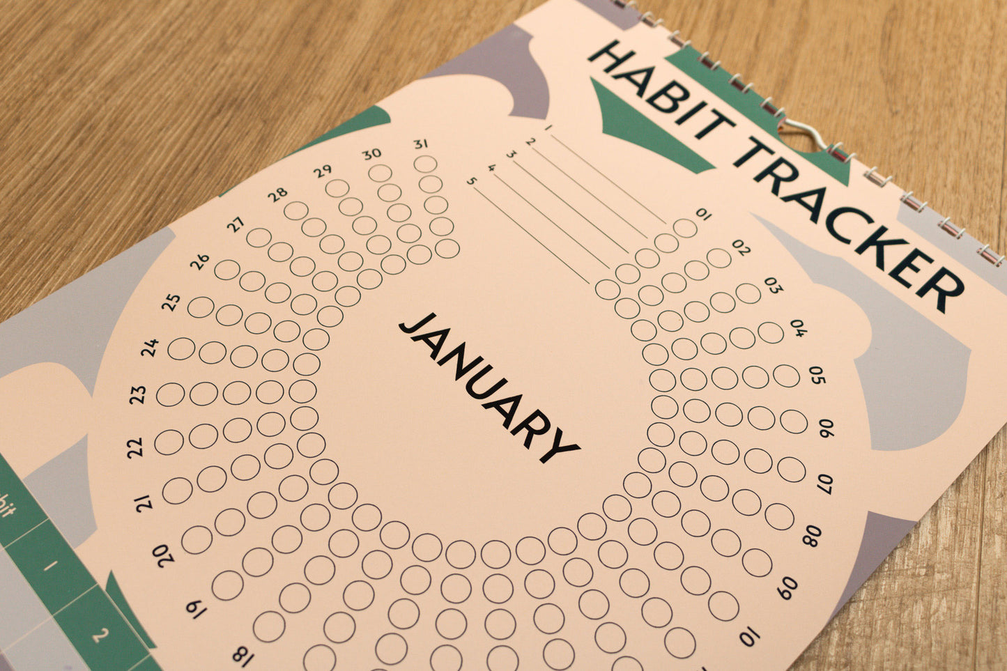 Modern Colourful 12-month Habit Tracker by Mellow Apricot Studio - January Page