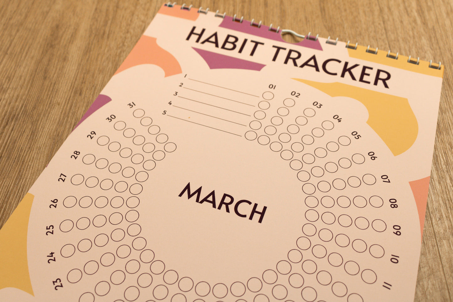 Modern Colourful 12-month Habit Tracker by Mellow Apricot Studio - March Page