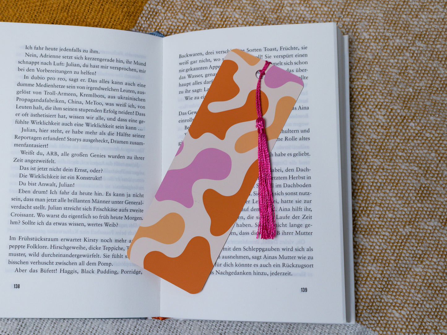 Abstract Bookmark with Tassel - in book