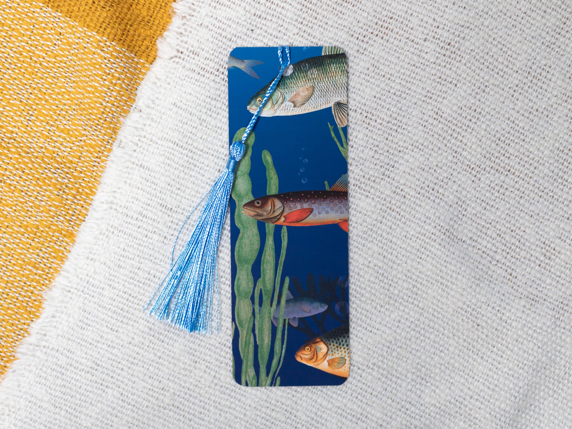 Vintage Fish Illustration Bookmark with Tassel