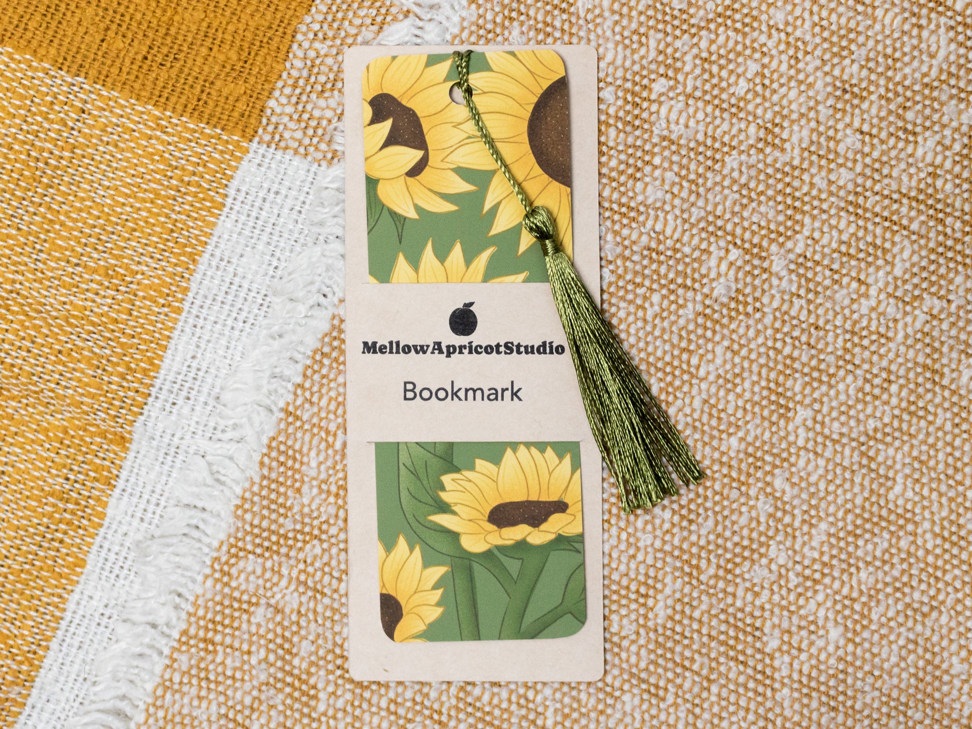 Sunflower Bookmark with Tassel - in packaging